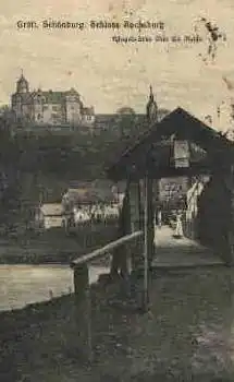 09322 Rochsburg Hängebrücke über die Mulde o ca. 1920