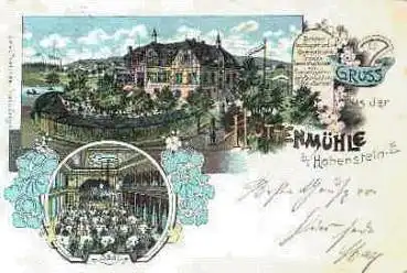 09337 Hüttenmühle Hohenstein Ernstthal Litho o ca. 1900