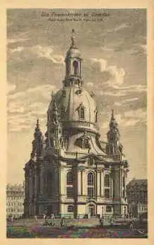 Dresden Frauenkirche Künstlerkarte P. Veith * 1912