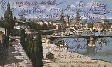 Dresden Terrassenufer von der Albertbrücke o 18.2.1915