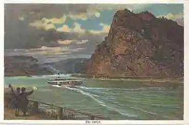 Loreley Rhein Künstlerkarte Heinrich Hoffmann *ca.1920