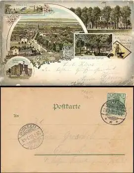 21614 Buxtehude Bahnhofs Hotel Deutscher Radfahrer Bund Farblitho 28.7.1900