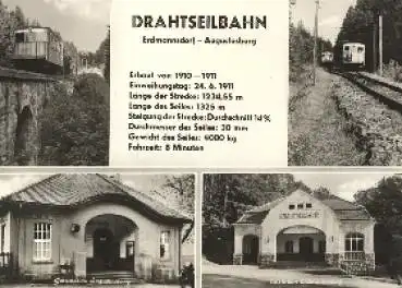 09573 Erdmannsdorf-Augustusburg, Drahtseilbahn gebr. ca. 1960