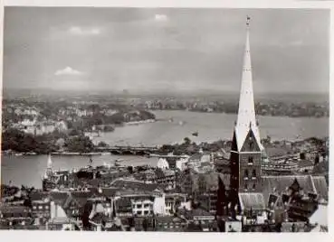 Hamburg Petrikirche Binnen- und Außenalster *ca. 1960