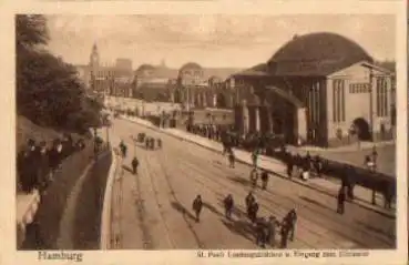 St. Pauli Hamburg Landungbrücken Eingang zum Elbtunnel * ca. 1910