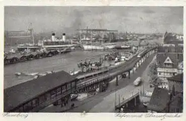 Hamburg Hafen mit Überseebrücke *ca. 1930