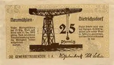 24109 Neumühlen-Dietrichsdorf Städtenotgeld 25 Pfennige Frosch 1922