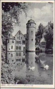 63875 Schloss Mespelbrunn über Aschaffenburg Landpoststempel o 25.5.1942