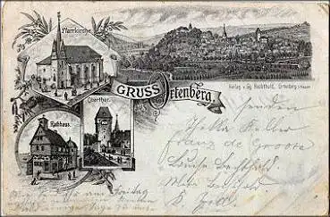 63683 Ortenberg Litho  Bahnpost Gedern - Stockheim Zug Nr. 1389 o13.7.1898