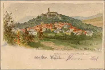 61462 Königstein Taunus Ruine Künstlerkarte o 1.4.1907