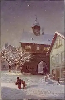 61462 Königstein Taunus Altes Rathaus Künstlerkarte Nr. 7 * ca. 1920