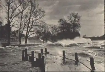 17192 Waren / Müritz Mole im Sturm  *ca. 1960