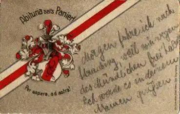 Regensburg Studentica Abituria seis Panier Per aspera ad astra o 5.7.1912