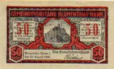 27711 Blumenthal Städtenotgeld 50 Pfennige Rathaus 1921