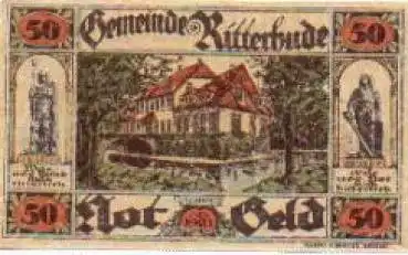 27721 Ritterhude Städtenotgeld 50 Pfennige Schloss 1921