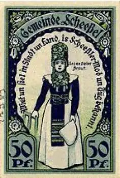 27383 Scheeßel Städtenotgeld 50 Pfennige Scheeßeler Braut 1921