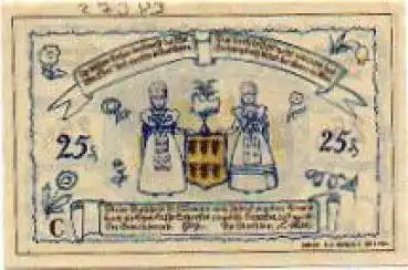 27383 Scheeßel Städtenotgeld 25 Pfennige Trachten 1921