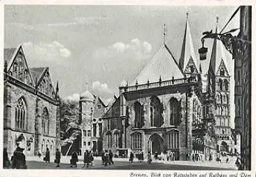 Bremen Ratsstuben auf Rathaus und Dom o 18.7.1957