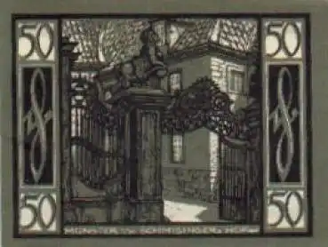 48147 Münster Städtenotgeld Wert 50 Pfennige Schmisinger Hof, 1921