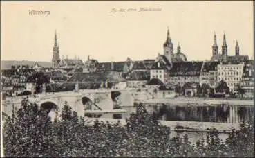 Würzburg An der alten Mainbrücke *ca. 1910