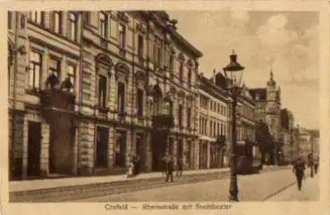 47799 Crefeld Rheinstrasse mit Stadttheater  * ca. 1930