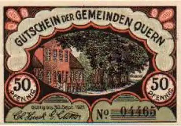 24972 Quern Städtenotgeld 50 Pfennige Pastoriat 1921