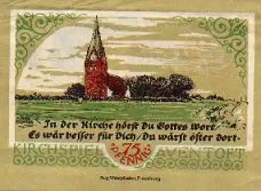 25927 Aventoft Städtenotgeld Wert 75 Pfennige 1921