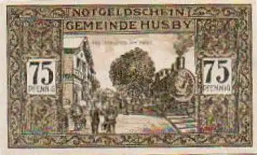 24975 Husby Städtenotgeld 75 Pfennige Passrevision am Zug 1921