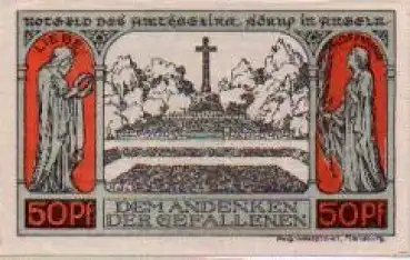 24966 Sörup Städtenotgeld 50 Pfennige Liebe und Hoffnung 1920