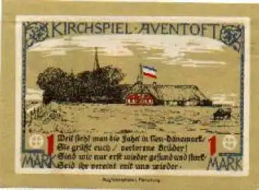 25927 Kirschpiel Aventoft, Städtenotgeld, Wert 1 Mark 1921