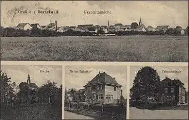 61118 Dortelweil  Bahnhof Friedenslinde gebr. 7.5.1922