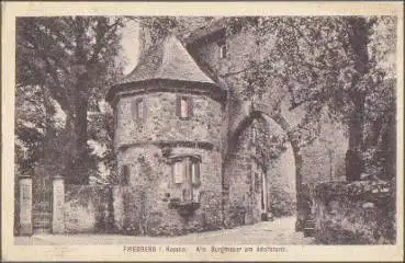61169 Friedberg, Alte Burgmauer am Adolfsturm gebr. 7.9.1919