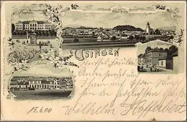 61250 Usingen Litho Bahnhof Postamt o 16.6.1900