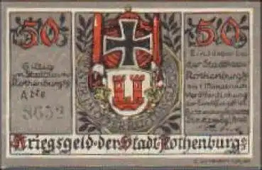 91541 Rothenburg Tauber Städtenotgeld 50 Pfennig 1921