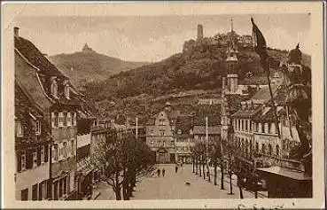 69469 Weinheim Marktplatz mit Burg Wachenburg und Wendeck gebr. 14.8.1925
