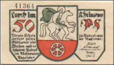 65391 Lorch Städtenotgeld 50 Pfennige 1920