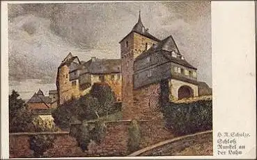 65594 Runkel Schloss Künstlerkarte * ca. 1930