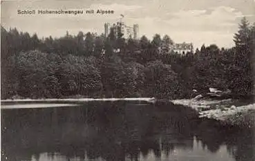 87645 Hohenschwangau Schloß mit Alpsee gebr. 15.7.1913