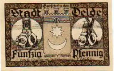 59302 Oelde Städtenotgeld Wert 50 Pfennige Windmühle 1920