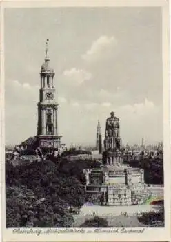 Hamburg Michaeliskirche und Bismarck-Denkmal o 11.7.1938