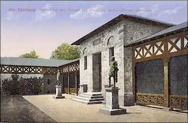 61352 Saalburg Perystil mit Statuen Alexander Servus und Hadrianus *ca 1920