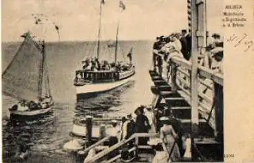17419 Ahlbeck Motorboote und Segelboote Seebrücke o 31.7.1907
