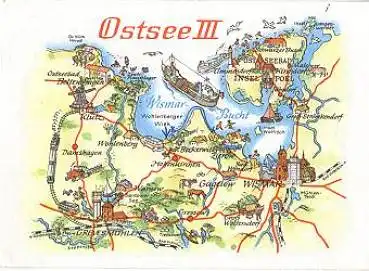 Wismar-Bucht Ostsee Künstlerkarte A. Hoppe o 31.7.1980