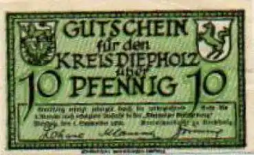 49356 Diepholz Städtenotgeld 10 Pfennige 1920