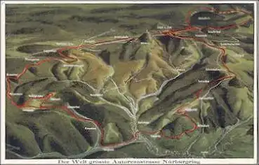 53520 Nürburgring Grösste Autorennstrecke Karte *ca. 1940