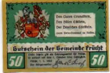 56132 Frücht Städtenotgeld 50 Pfennige 1922