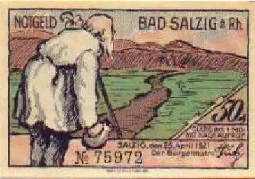 56154 Bad Salzig Städtenotgeld 50 Pfennige 1921