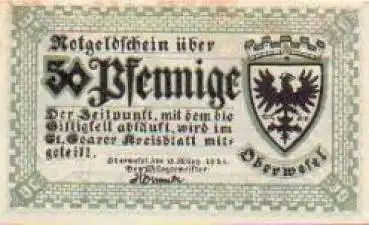 55430 Oberwesel Städtenotgeld 50 Pfennige 1921