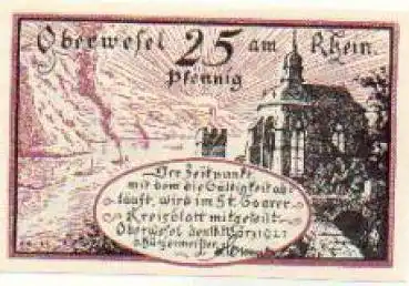 55430 Oberwesel Städtenotgeld 25 Pfennige 1921