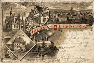 Osnabrück Altdeutsches Haus an der Bierstrasse Litho o 17.12.1900